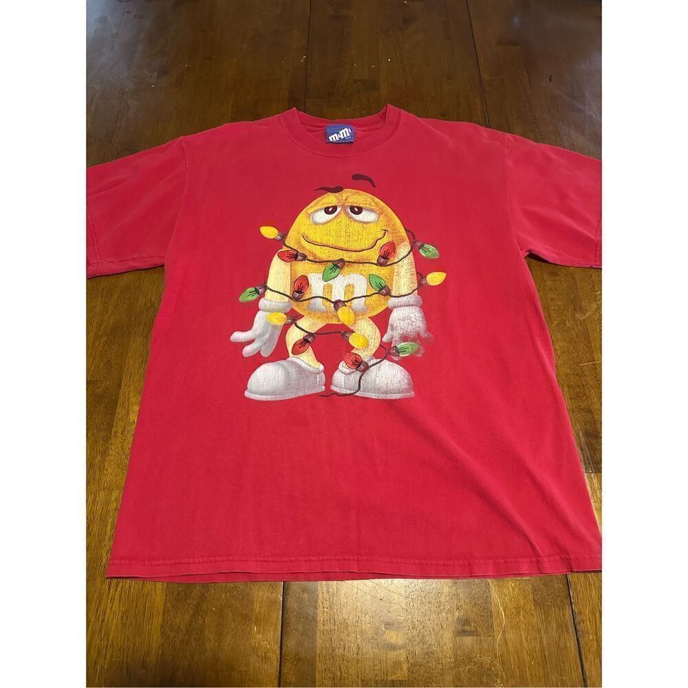 Vintage Y2K M&M’s Candy Christmas Holiday Lights Gildan Shirt Graphic Print Sz L